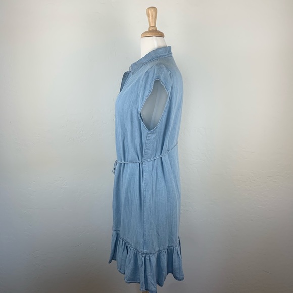 BB Dakota Sway Chambray Shirtdress Blue Sz. Medium - Picture 3 of 7